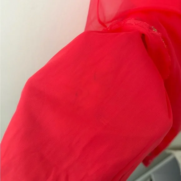 Vintage 1960’s Vanity Fair Floral Embroidered Babydoll Nightgown Red Size XS - Picture 11 of 14